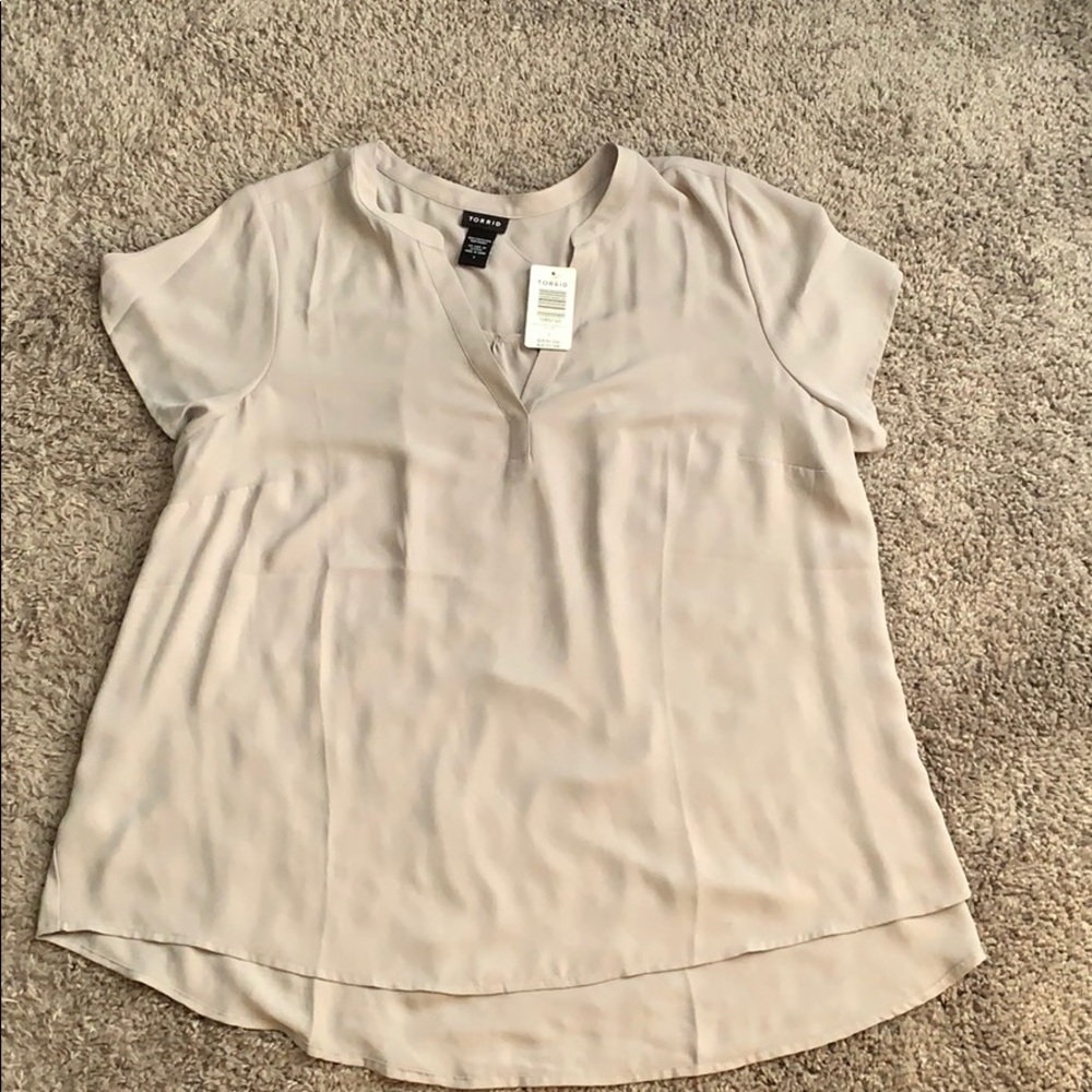 Grey short sleeve blouse
